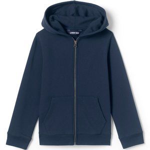 Lands' End Boys Hoodie Sweatshirt jacket Zip up Girls Dark Navy Blue Size XS S 4